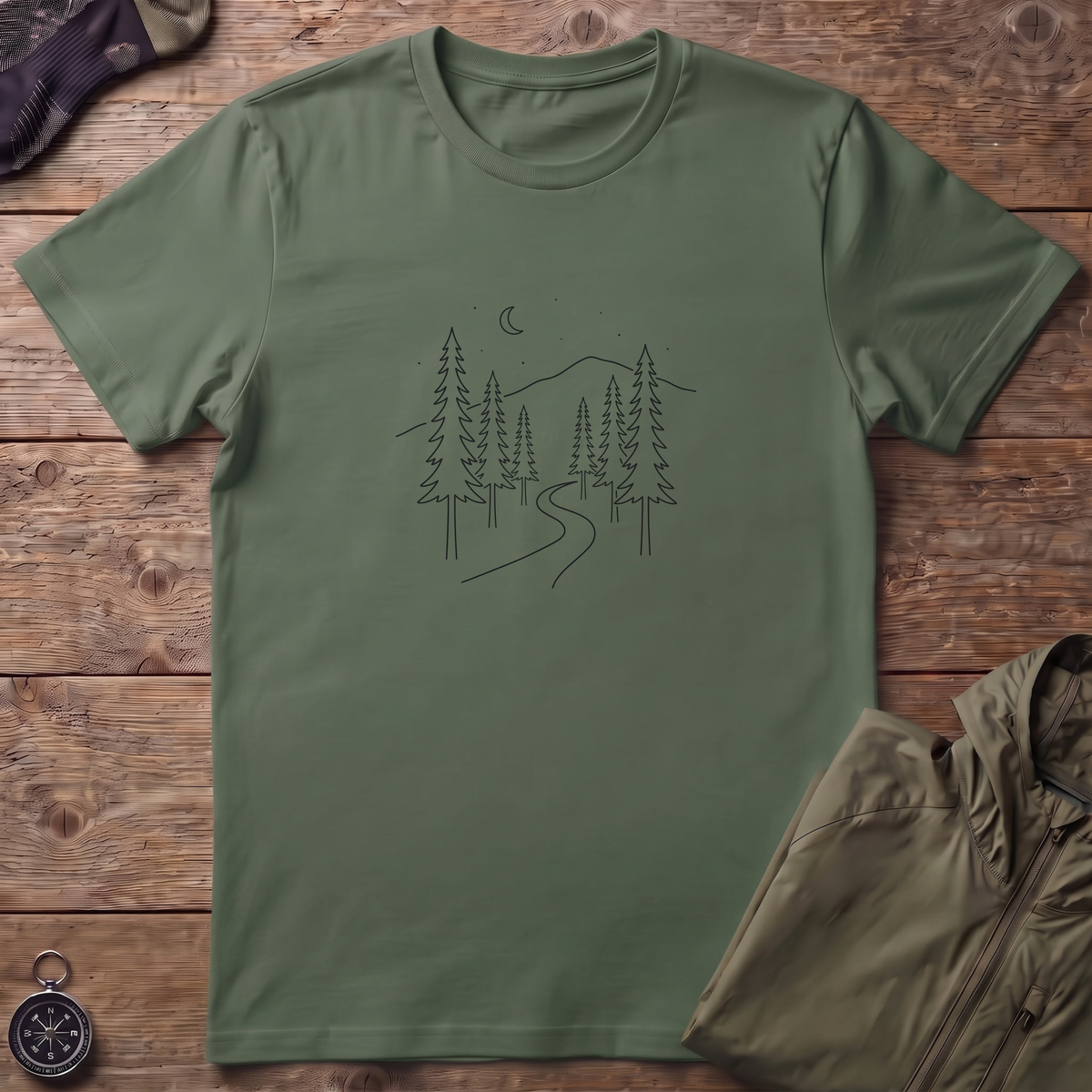 Trail In The Woods T-Shirt (Black Design)