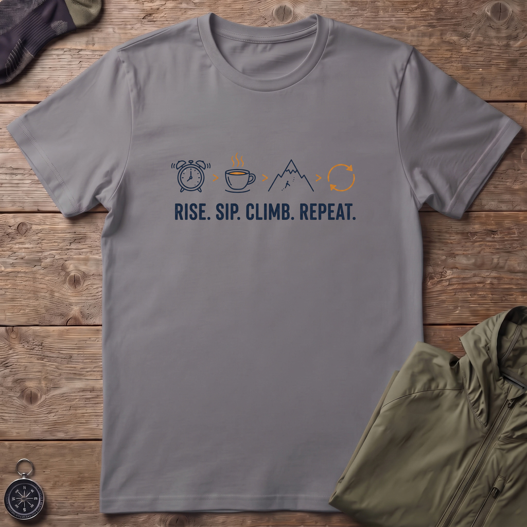 Rise, Sip, Climb T-Shirt
